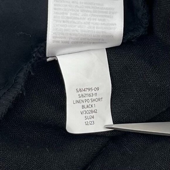 Gap Womens Linen Blend Pull On Shorts Size M Black Elastic Waist Pockets 4" - Picture 7 of 11